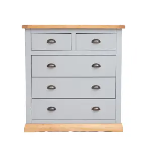 Bomporto 5 Drawer Chest of Drawers Brass Cup Handle