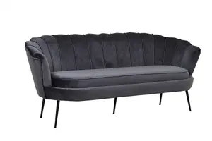 Calais Sofa 3,seater , Dark Grey Velvet