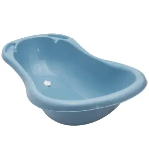 Keeeper Blue Baby Bath 84cm with Plug & Baby Bath Safety Net