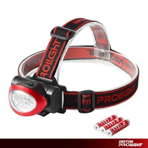 Dekton Pathfinder LED Head Light Torch Headlamp 55 Lumens 10M Range & Batteries