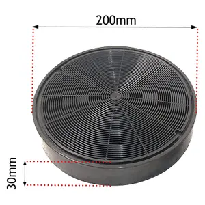 SPARES2GO Anti-Odour Charcoal Carbon Filters compatible with Rangemaster Cooker Hood Vent (200 x 30 mm, Pack of 2)