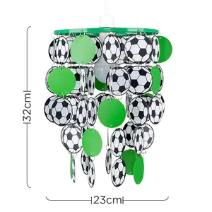 ValueLights Children's Green And White Football Bedroom/Nursery Ceiling Pendant Light Shade