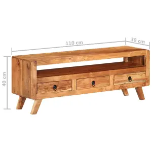 Berkfield TV Cabinet 110x30x40 cm Solid Acacia Wood