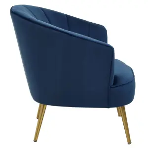 Interiors by Premier Modern Yolanda Midnight Velvet Chair, Exquisite & Cozy Desk Chair Velvet, Easy to Clean Velvet Accent Chair