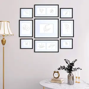 nielsen 9 Piece Picture Frame Set/Gallery Wall for 11 Photos - Black