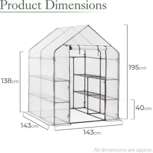 Walk In Greenhouse 8 Shelf 6ft Garden Grow House Reinforced Cover