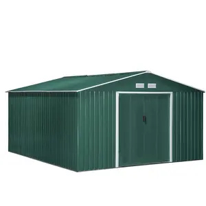 11 ft. W x 13 ft. D Metal Garden Shed Green