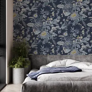 Superfresco Easy Blue Carnations Smooth Wallpaper