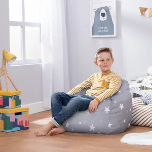 icon Kids Starry Skies Bean Bag Chair Grey Childrens Bean Bags