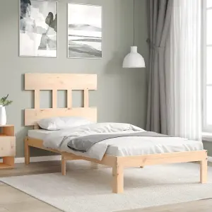 Berkfield Bed Frame with Headboard 90x200 cm Solid Wood