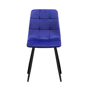 Dining Chair - Metal - L52 x W44 x H86 cm - Black/Blue