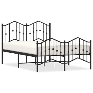 Berkfield Metal Bed Frame without Mattress with Footboard Black 120x190cm