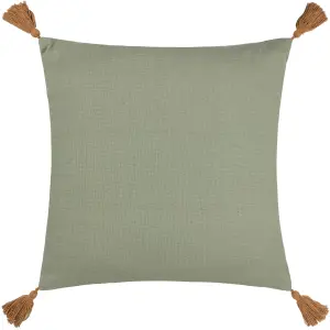 furn. Aquene Tufted Tasselled Feather Rich Cushion