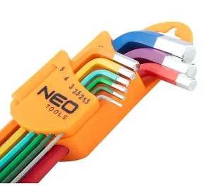 Neo ball ended key set 9 pcs long hexagonal allen key set super hard (Neo 09-512