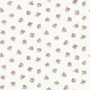 Galerie Country Cottage Red Green Yellow Floral Motif Smooth Wallpaper