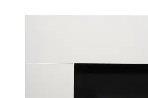 Adam Malmo Fireplace in White & Black/White, 39 Inch