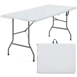 6ft Folding Table with Handle, Portable Plastic Folding Table