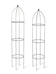 2 x Garden Trading Barrington Obelisk Plant Supports Raw Metal