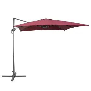 Cantilever Parasol 2.5 x 2.5 m Burgundy MONZA