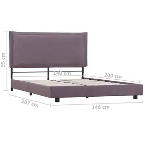 Berkfield Bed Frame Taupe Fabric 135x190 cm 4FT6 Double