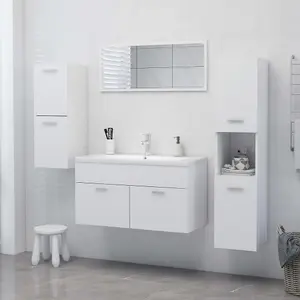 Berkfield Bathroom Cabinet White 30x30x80 cm Engineered Wood