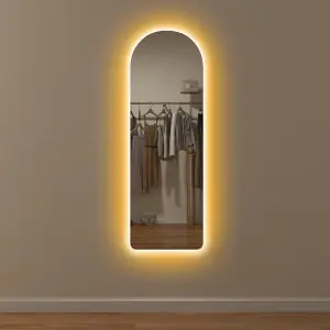 HOMCOM Full Length Wall Mirror with Lights Dimming and 3 Colour Adjustable