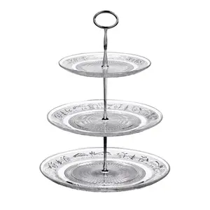 3 Tier Clear Glass Cake Stand