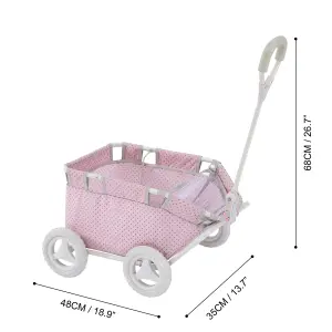 Teamson Kids Polka Dots Princess Baby Doll Wagon, Pink