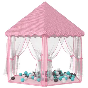 Berkfield Princess Play Tent with 250 Balls Pink 133x140 cm