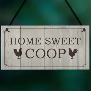 Funny Chicken Sign HOME SWEET COOP Outdoor Garden Sign For Chicken Hens