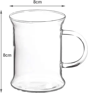 Randwyck 8PC Smilla 250ml Borosilicate Glass Coffee Cups