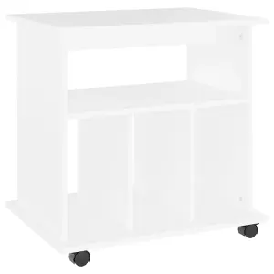 Berkfield Rolling Cabinet White 60x45x60 cm Engineered Wood