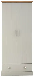 GFW Kendal 2 Door 1 Drawer Wardrobe Grey