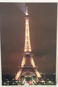 Large Eiffel Tower Paris Canvas Picture Print With LED Lights