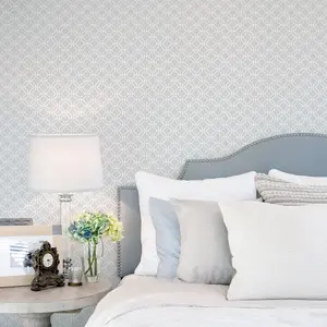 Galerie Secret Garden Grey/White Octogonal Trellis Wallpaper Roll