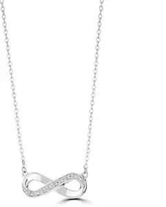 Infinity Necklace Lab Diamonds In 925 Sterling Silver