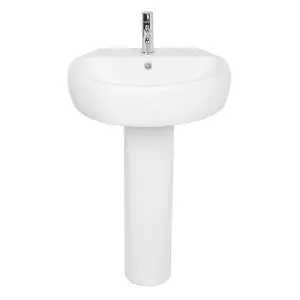 Rinse Bathrooms Wash Basin with Full Pedestal