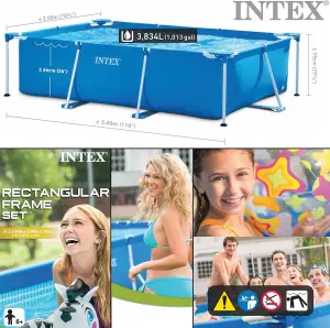 INTEX 300 x 200 x 75 cm Frame Pool Set Family with INTEX Filter System