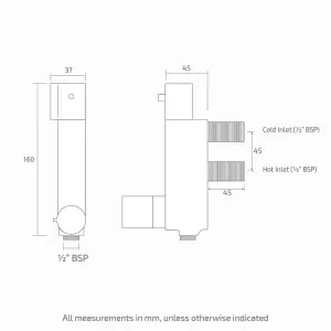 ENKI Haven T26 Chrome Caravan Boat Shower Exposed Thermostatic Mixer Valve 45mm