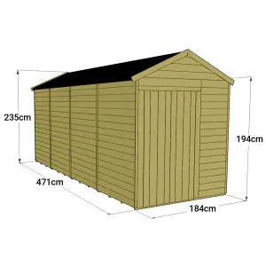 Store More Tongue and Groove Apex Shed - 16x6 Windowless