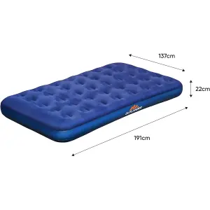 Single Inflatable Airbed Mattress With AC Pump For Camping Hiking Guest Home