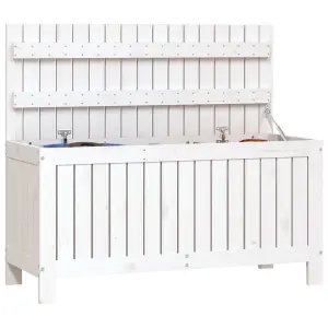 Berkfield Garden Storage Box White 108x42.5x54 cm Solid Wood Pine