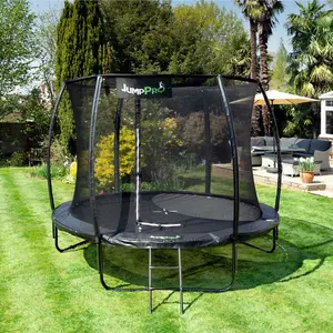 12ft JumpPRO™ Xcel Black Round Trampoline with Enclosure