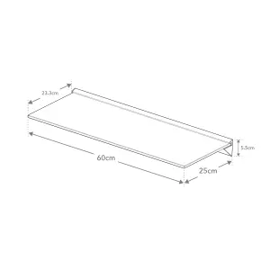 AVF 60cm Floating Glass Shelf - Black