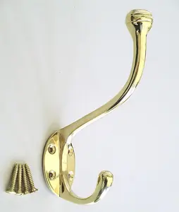 Castelion Large Brass Single Hat and Coat Hooks