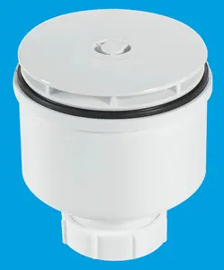 McAlpine ST90WH10-V 90mm x 50mm Water Seal Shower Trap with 2" Universal Vertical Outlet with removable 110mm Flange.