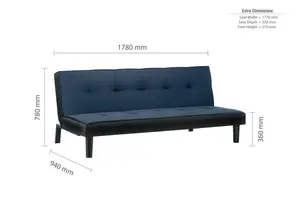 Birlea Aurora Sofa Bed Midnight Blue Velvet