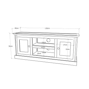 Trevi Off White 2 Door TV Cabinet Wood Knob