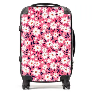 Small Cute White Flower Pattern Suitcase - Cabin