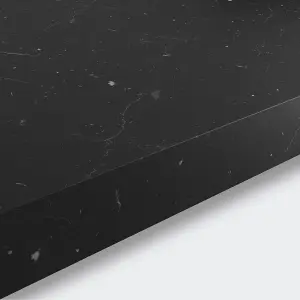 GoodHome 38mm Kala Matt Black Stone effect Laminate Square edge Kitchen Worktop, (L)3000mm